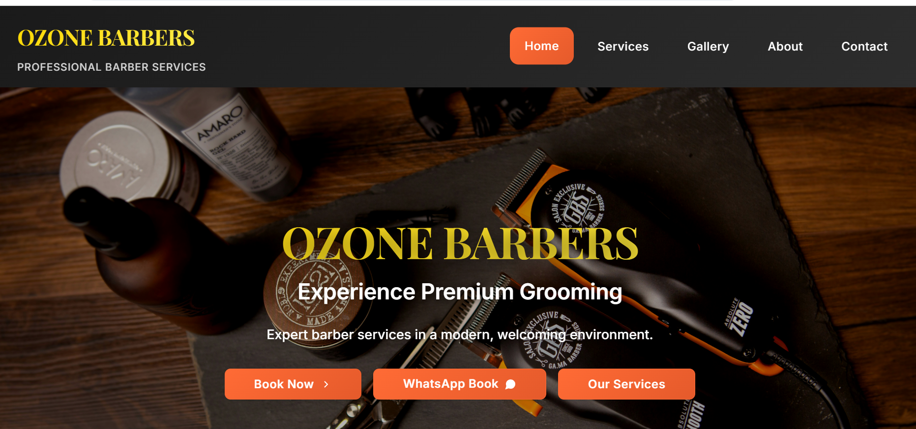 Ozone Barbers Website